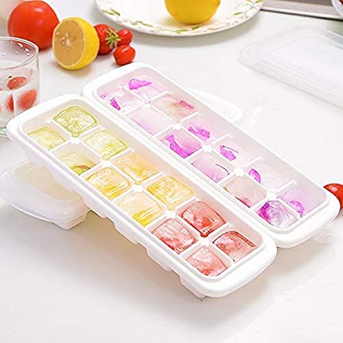 3 Packs Ice Cube Trays,Easy Release Ice Cube Tray Make 36 Ice Cubes,Odor Free Stackable Ice Tray with Clear Removable Lids - Thumbnail 7
