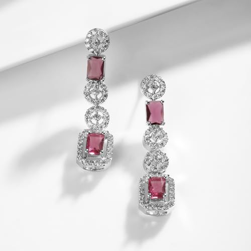 Image of Rubans American Diamond Zirconia Necklace Set Stylish Jewellery Gift for Women & Girls