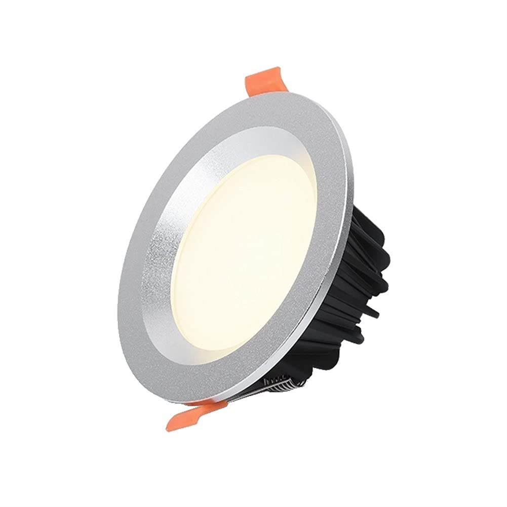 Foco de Techo LED de Ahorro de energía antideslumbrante Empotrado de Aluminio Plateado con Panel de Rejilla Redondo Ultrafino, luz empotrada, iluminación empotrada para Tienda de Ropa, Centro comerci