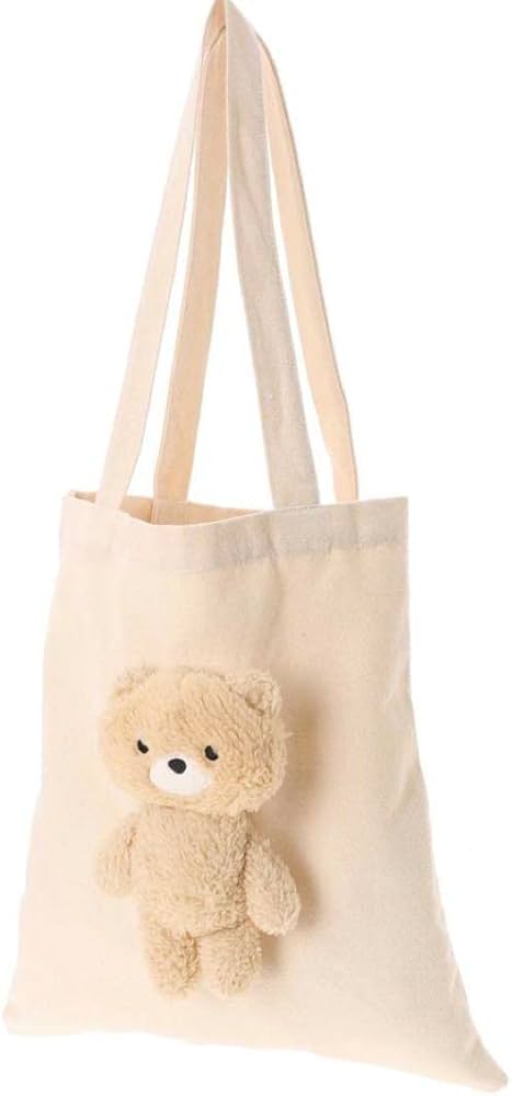 クマ顔トートバッグ ベージュ Amazon.co.jp: トートバッグ 熊 クマ36×34 もこもこ夢かわいいエコ