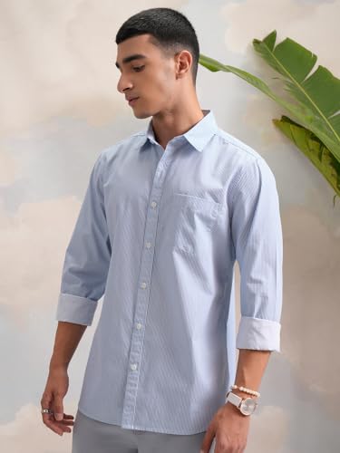 Image of Highlander Men's Slim Fit Striped Shirt | Full Sleeves | Everyday Wear Stylish Shirts for Men