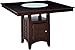 COASTER Gabriel Counter Height Dining Table with Storage Pedestal Base Cappuccino