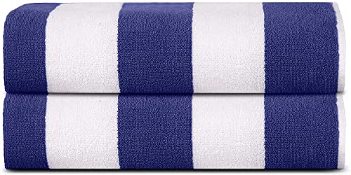 Sweet Needle Asciugamani da spiaggia - Asciugamani da spiaggia Blu reale di qualità Premium - Confezione da 2 (76x152 cm) - 100% cotone Ringspun, pesante (450 GSM) e altamente assorbente