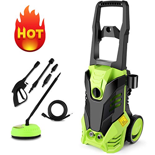 Hopekings Limpiador de Alta Presión , 2 Boquillas, 450 L /H, Hidrolimpiadora para Automóviles, Terrazas y Lavado del Hogar, 150 Bar, 2000 W