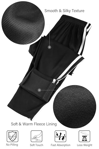 Resinta 4 Pack Boys' Fleece-Lined Open Bottom Sweatpants Boys Athletic Active Jogger Pants with Pockets and Drawstring2