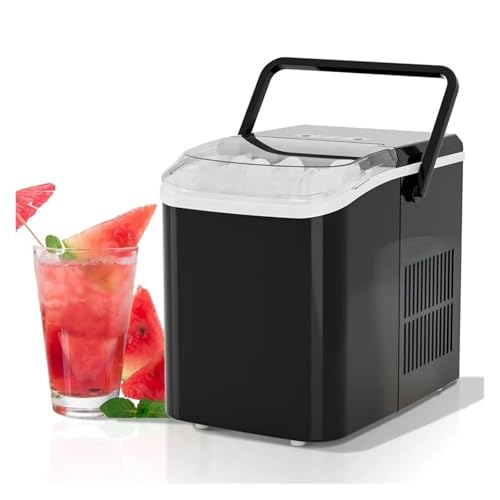 Máquina fabricadora de hielo portátil, con función de autolimpieza y producción diaria de hielo, incluye cesta para recoger hielo y asa, ideal para cocina, camping o RV miniatura 4
