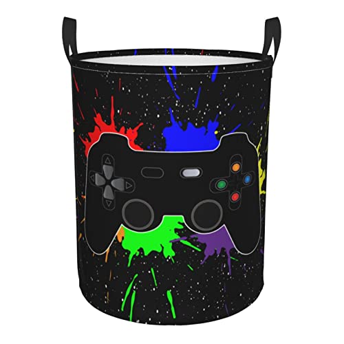 Gbuzozie 62l Round Laundry Hamper Game Joystick Storage Basket Waterproof Coating Organizer Bin For Nursery Clothes Toys Gbuzozie 62l Round Laundry Hamper Game Joystick Storage Basket Waterproof Coating Organizer Bin For Nursery Clothes Toys