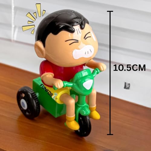 Image of FUNFOB Shinchan Moving Toy | Cartoon Figures Toys for Boys & Girls Shinchan Cycle Toy PVC Multicolour | Shin-chan Cycle Moving