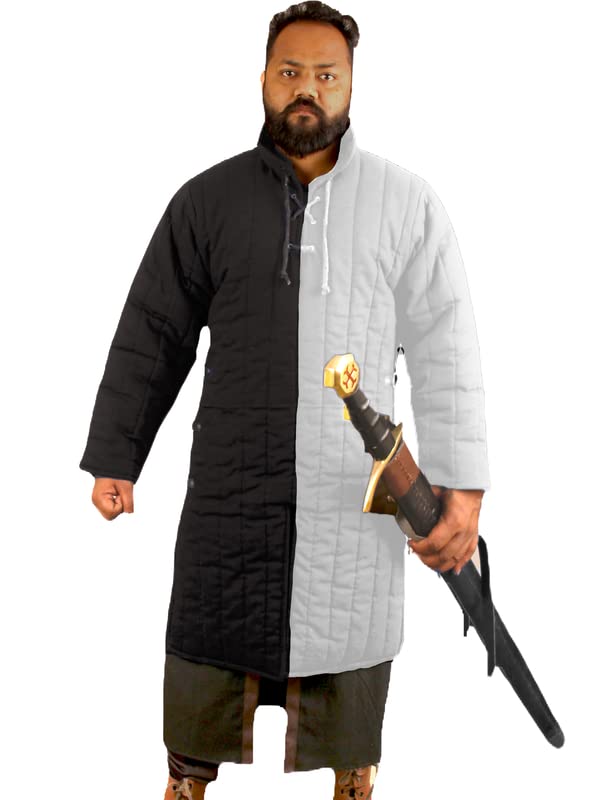 Medieval Thick Padded Full Sleeves Gambeson Coat Aketon Jacket Armor