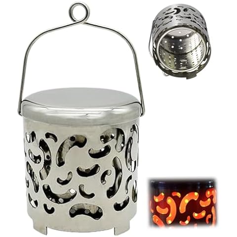 Camping Heater Stove, High Temperature Resistant Tent Heater with Handle Portable Camping Tent Heater Small Stainless Steel Camping Heating Cover for Outdoor Camping Hiking Picnic,Tent Heater Cover