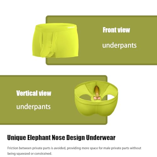 Men's Elephant Trunk Design Dual Pouch Underwear Bulge Boxer Briefs Separated Pouch2