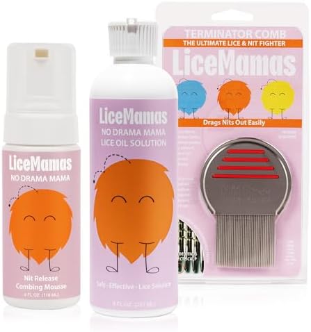 Lice Mamas Ultimate Lice Treatment Kit – Lice Removal Oil, Enzyme...