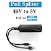 Type C PoE Splitter 5V 2.4A Output, IEEE 802.3af Standard 10, 100Mbps for Type C RJ45 Port Power Over Ethernet Type C Splitter Adapter (TYPEC0502 Black)