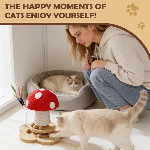 Árbol de gato con rascador de sisal y juguetes interactivos para gatito 6
