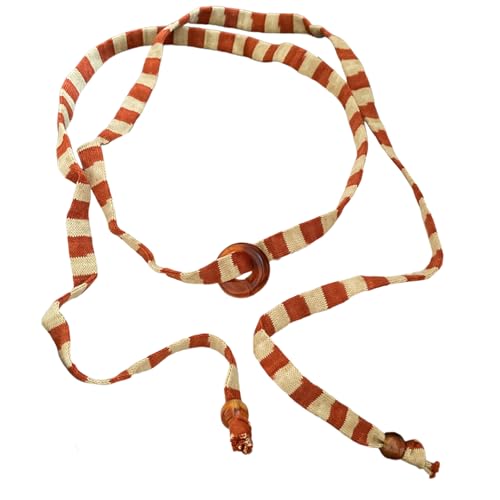 QINZITAO Gargantilla de cordón de algodón con bloqueo de color a rayas de dopamina, hecha a mano para mujer, joyería de moda, sensible a la piel