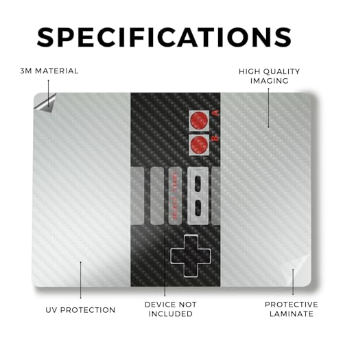 Image of Carbon Fiber Laptop Skin Compatible with Surface Laptop 7 15 inch (2024) - Retro Gamer 3 - Premium 3M Vinyl Protective Wrap Decal Cover - Easy to Apply | Crafted in The USA by MightySkins