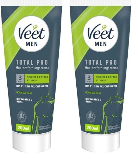 Veet Crema Depilatoria Masculina para el Cuerpo Piel Normal, 200ml (Paquete de 2)
