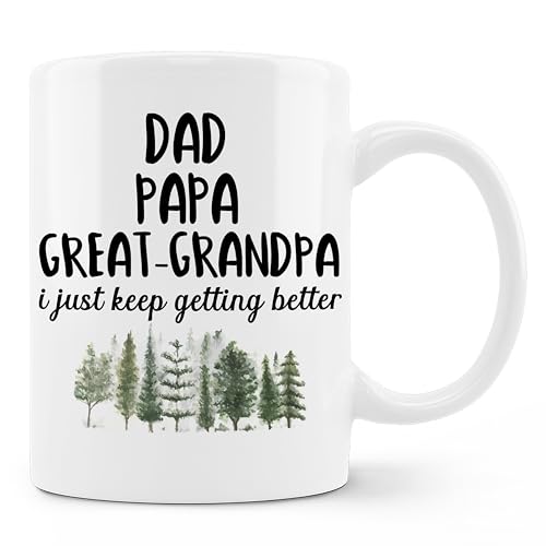 FHUGX Great Grandpa Mug - Dad Papa Mug Gifts for Great Grandparents Baby Announcement, Ceramic Coffee Mug 11 oz