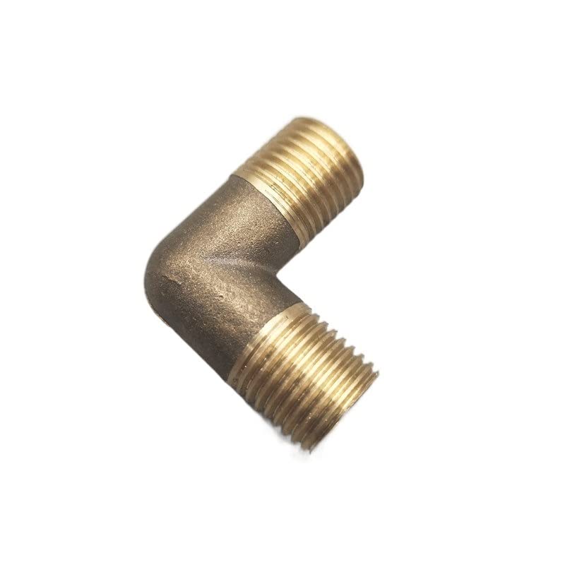Accesorios De Tubería En Codo Acoplador de conector de montaje de tubería de codo de latón de 90 grados de rosca hembra x macho for adaptador de cobre de combustible de agua Para Conexiones(M,1")