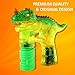 Haktoys 2-Pack Jurassic Dinosaur Light Up Bubble Gun Shooter | Bubble Blower for Toddlers, Kids, Parties | LED Flashing Lights, Extra Refill Bottles, Sound-Free (Complementary Batteries Included)