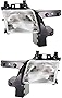 Evan-Fischer Headlight Set Compatible with 1999-2003 Dodge Ram 2500 Van 3500 Left Driver and Right Passenger Side Halogen With bulb(s)