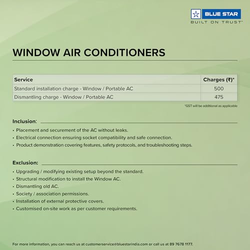 Image of Blue Star 0.8 Ton 3 Star Fixed Speed Window AC (Copper, Turbo Cool, Fan Modes-Auto /High /Medium /Low, Hydrophilic Blue Fins, Dust Filters, Self-Diagnosis, WFD309L, White)