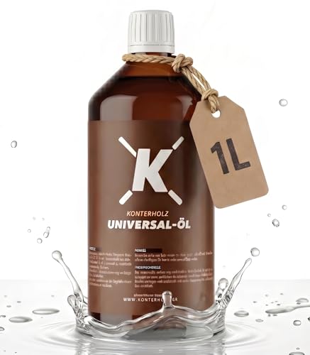 Konterholz Holzöl 1000ml - Medizinisches Universal-Öl für Holz, Möbel & Schneidebretter | Geruchsneutral & Nicht Selbstentzündlich | Holzpflegeöl Made in Germany (1)