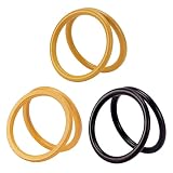 PH PandaHall 6pcs Purse Handles 3 Colors Wooden Flat Round Purse Handle Bag Handle Replacements Handbag for Handmade Beach Bag Handbags Handles Macrame Market Bags