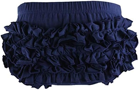 Wennikids Baby Girl's Cotton Shorts and Diaper Cover Bloomers Large Navy Blue