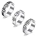 MODRSA Fidget Band Ringe Set Titan Anti-Angst Spinner Ringe für Frauen Männer Ring Damen Stress Ringe Roller Ringe zum Stressabbauen Hochzeitsversprechen Größe 19