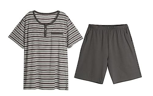 Pyjamas décontractés amples pour homme grand confort à rayures