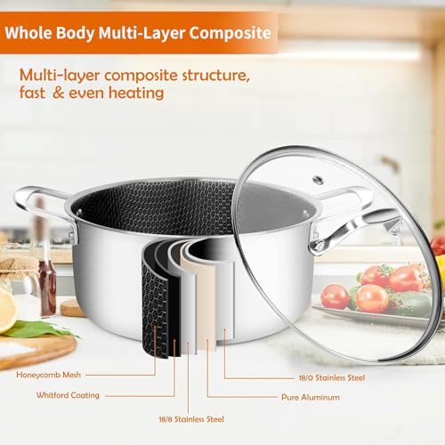 DELARLO Stainless Steel Stock Pot Induction Ready