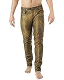 Farbe: Antik Bockle® Premium Antik Lederhose Herren Leder Jeans Braun Lederhose Herren, Size: 30W / 32L