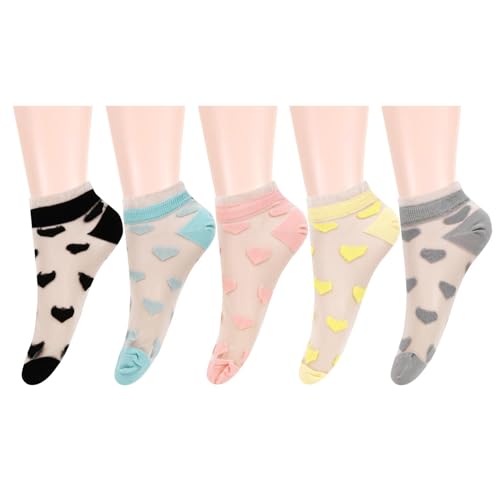 Image of Benefeet Sox Sheer Socks for Women Girls Mesh Ankle Socks Transparent Mesh Lace Sock Cute Thin Nylon See Through Sock