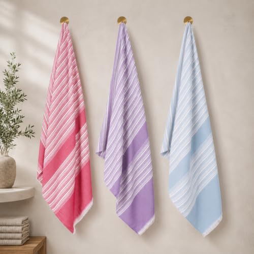 Image of 100% Bamboo Towels for Bath, Ultra Soft Skin-Friendly Travel Towel, Lightweight Quick Dry Bamboo Bath Towel Large Size for Men & Women, Highly Absorbent & Anti-Odour Towels, Pack of 3