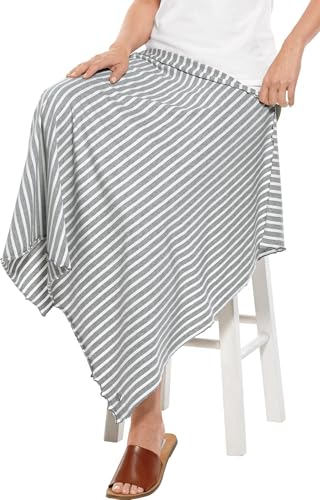 Image of Unisex Sun Blanket - UPF 50+ Sun Protection - Savannah in Grey /White Stripe