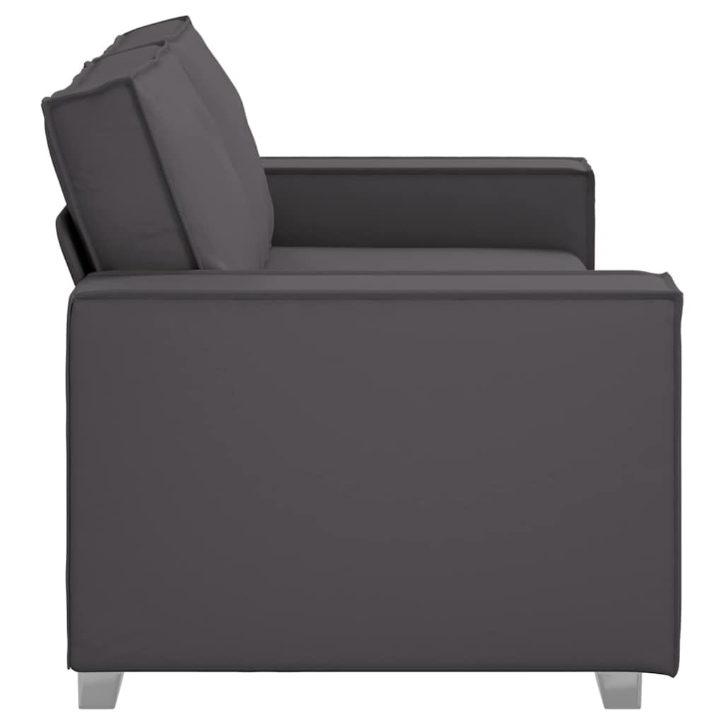 Canapé 2 places gris 180 cm en cuir synthétique avec accoudoirs, dossier, banc, salon, chambre d'amis, construction stable, durable, confortable, facile d'entretien, polyvalent