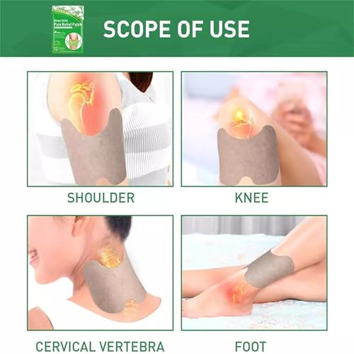 Image of COOFANDY 10pcs Pain Relief Patch - Wellknee Plaster for Knee Support & Muscle Pain - Maximum Strength for a Temporary Relief - Adhesive Heat Patches Made with Natural Herbs for Wellness