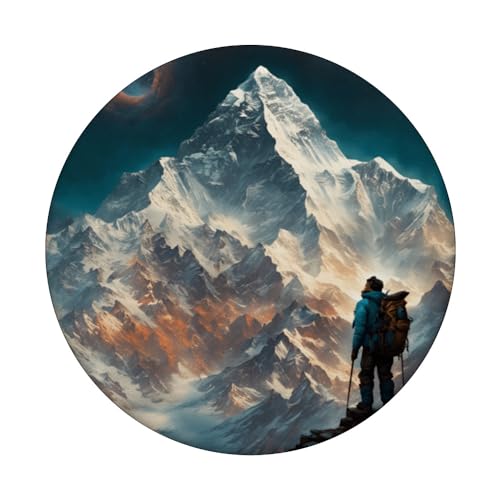 Fantasy Cute Vivid Flowers Everest Alpinist PopSockets Swappable PopGrip, Black - Image 3