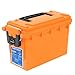 Sheffield 12630 Plastic Field Box | Locking Ammo Case, Field Box, or Fishing Kit | Water Resistant & Tamper-Proof w/ 3 Locking Options | Interlocking Stackable Design, Great for Storage | Orange