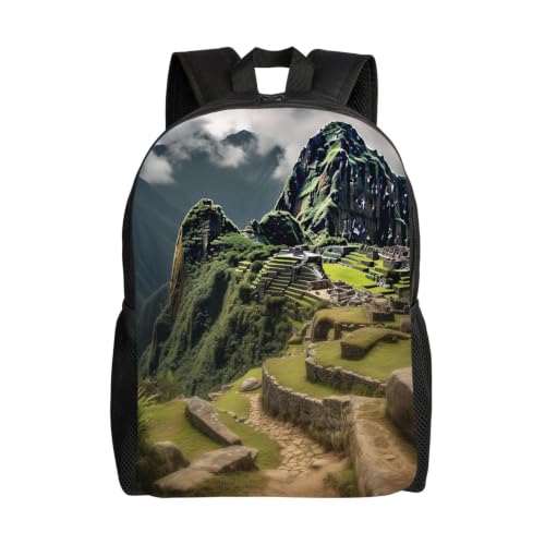 FNCDWKSMWQ Travel Laptop Backpack Lightweight Laptop Bag Machu Picchu Landscape Backpack Casual Daypack Water Resistant Computer Bag