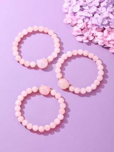 CrystalTears Crystal Cat Bracelet for Women Men 8mm Crystal Stone Bead Bracelets Protection Healing Crystals Gemstones Stretch Bracelet Good Luck Bracelet Jewelry Cat Gifts for Mom Women4