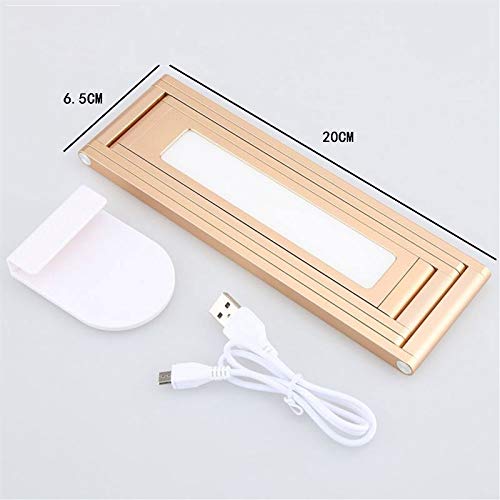 RTHGTFTD Lampka biurkowa USB. Akumulator DOPROWADZIŁO Lampa biurkowa długa Przenośna ściemnialna DOPROWADZIŁO Lampa stołowa Stopu Aluminium Składany Long Long Reading Light (Color : Gold)
