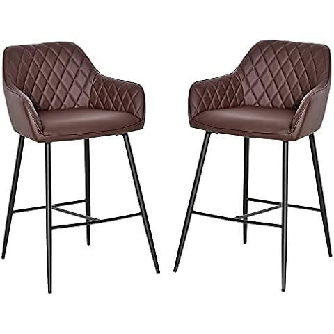 HOMCOM Set of 2 Retro Bar Stools Cover