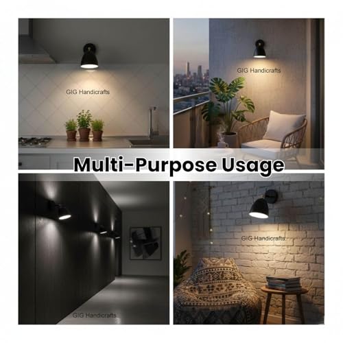 Image of GIG Handicrafts Lighting fixtures Mounted on the wall Study, Living Room, and Bedroom Industrial Sconce, E27 Base Antique wall lamp with Antique Swing Movement arm, Black