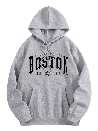 SHENHE Men's Graphic Letter Print Pullover Hoodies Long Sleeve Hooded Sweatshirt Tops - Main Image