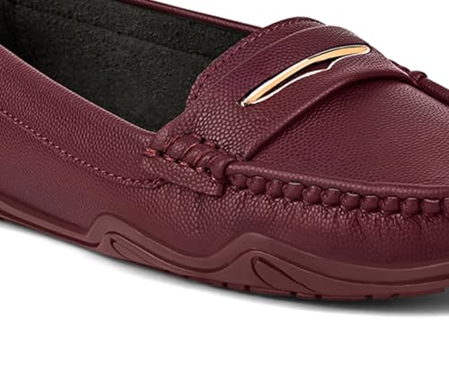 Image of LOUIS STITCH Women's Premium Slip-On Loafers | Elegant Solid Slip-On Comfort Shoes for Casual and Formal Wear | Slip-On Loafer Shoes for Women | LSLD-BLR-HS01
