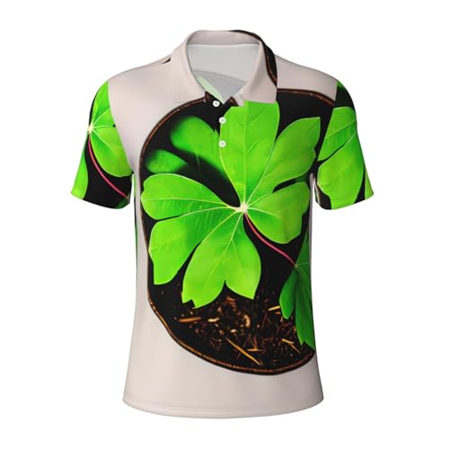 Polo homme motif feuilles pour vos terrasses de printemps