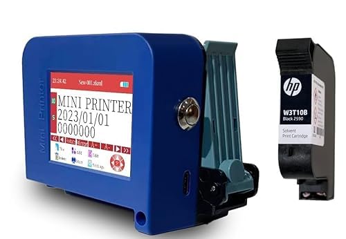 SHRINKVISION™ Mini Inkjet Printer | Mini Inkjet Printer with Ink Cartridge | Mini Inkjet Batch Coding Machine | Date Printing Machine | Touch Screen | Mini Printer | Black Solvent Ink Cartridge (B0D9S3DQ9W) Amazon Price History, Amazon Price Tracker