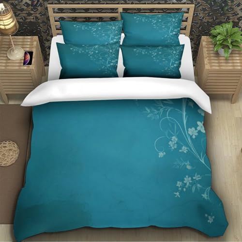 Housse de couette imprimé 3D botanique parure de lit 140x200 - 5